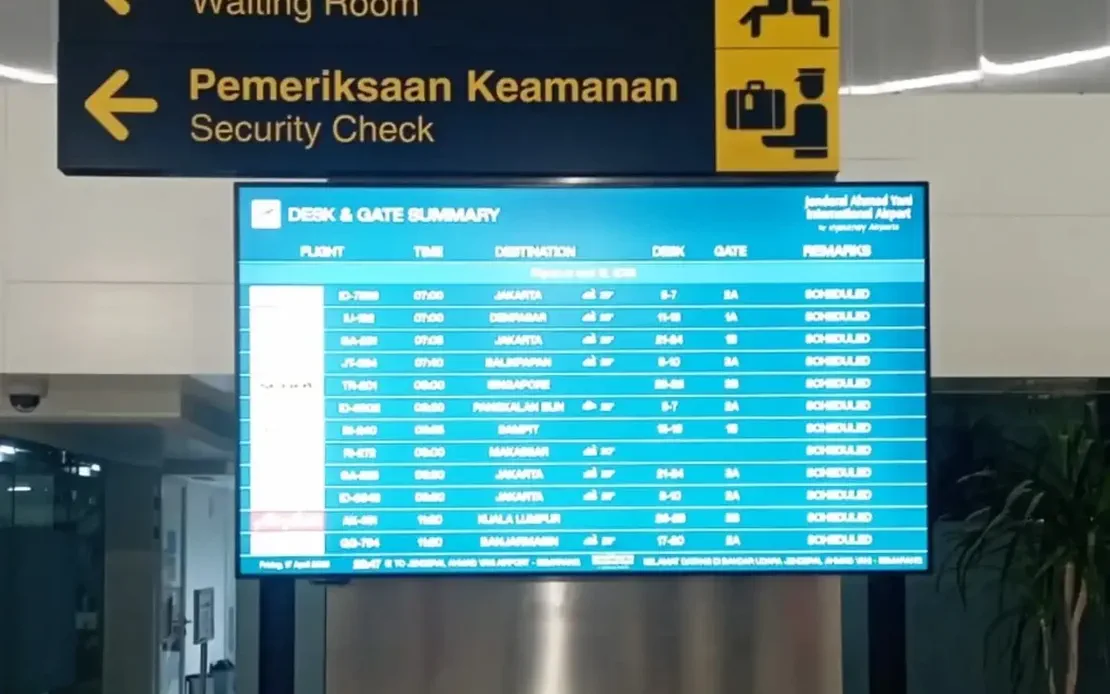 INALIX Enhances Airport Information Services with 98-Inch Display Installation at Jenderal Ahmad Yani International Airport